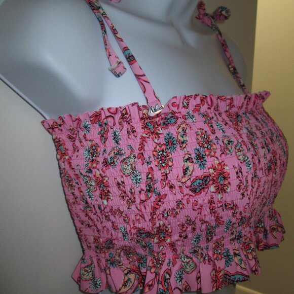 Jessica Simpson Women's Smocked Ruffled Covertible Tankini Top NWT Sz S - Picture 7 of 13